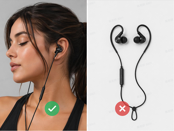 Real-person wearing demo compared with a product-only image